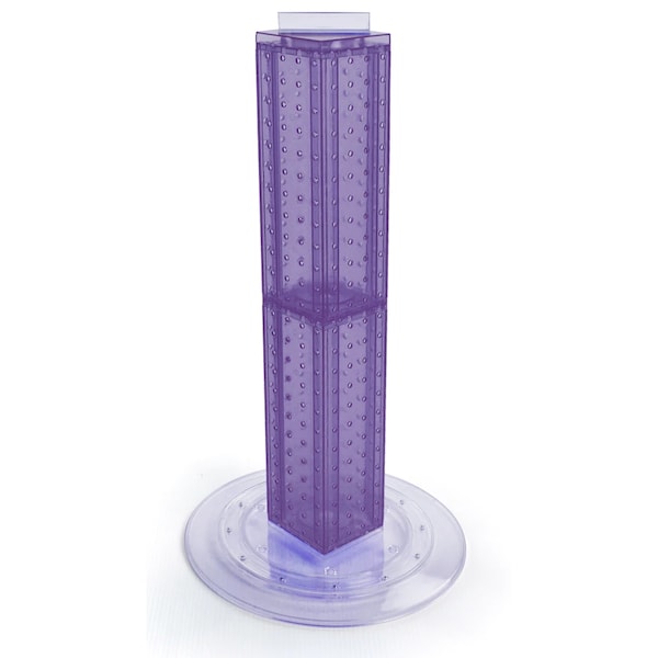 Four-sided 4"W x 24"H Pegboard Tower W/ Revolving 14.5" Base